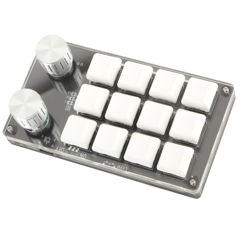 One Handed Macro Mechanical Keyboard 12 Key Multifunction DIY Programmable