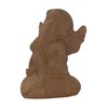 DARO DEKO Stone Figurine Angel on Heart Rust Brown
