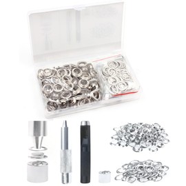 Grommet Tool Kit, 150 Sets 12mm Eyelets Punch Kit with Setting Tool for Tarpaulin Fabric Curtains