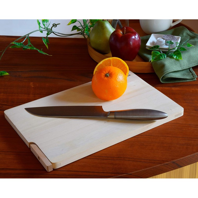 Umezawa 205612 Aomori Hiba Wooden Cutting Board with Stand, Medium,
