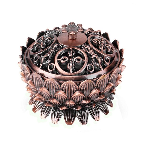 Lotus Shape Incense Burner, Mini Metal Aromatherapy Holder Incense Burner,