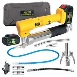 Grease Gun Kit 20V MAX with Battery and Charger Cordless Grease Gun, 12000 PSI Electric Grease Gun with Quick Release Coupler, 39” Hose, Extension Rigid Pipe for Tractors, Trailers, Mechanical