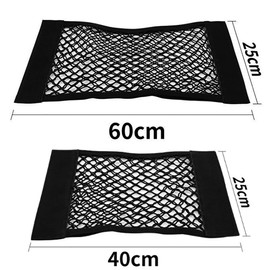 3 Stück Kofferraum Netztasche Auto Organizer, Elastische Nylon Gepäcknetz mit Fine Hook Tape, Rücksitz Transportset Kofferraumtasche Netz Kofferraumwanne, 2X (40x25cm)+ 1x (60x25cm)