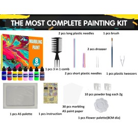 CANOPUS Water Marbling Paint Kit for Kids, Complete Set, with 30 pcs of Papers, Art and Craft Set for Kids 6-12, 100% Non Toxic, Ideal for School, Birthday, Christmas, Girls & Boys