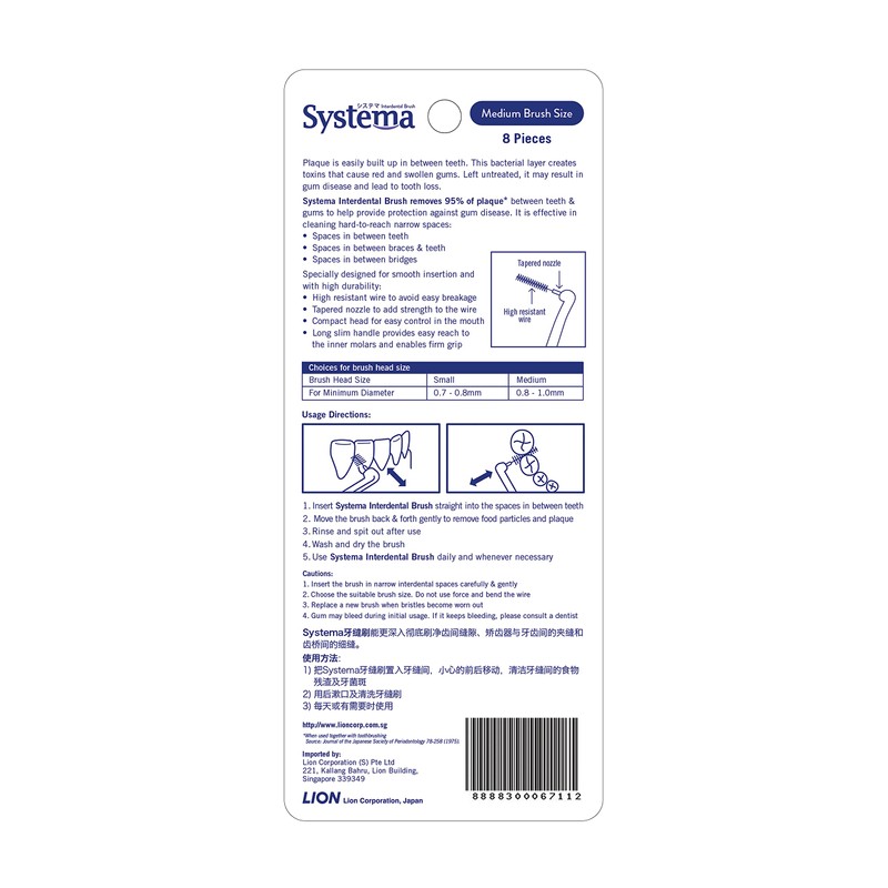 SYSTEMA Interdental Brush 2 Pkts for $15.95 MediumHead