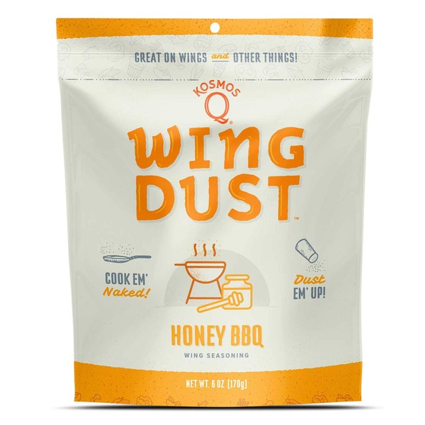 Kosmos Q Honey Barbecue Wing Dust | Chicken Wing Seasoning | Dry BBQ Rub Spice | 6 oz. Bag