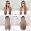 Diamondspart Wigs Women Long Straight Ash Purple Synthetic Full Wigs