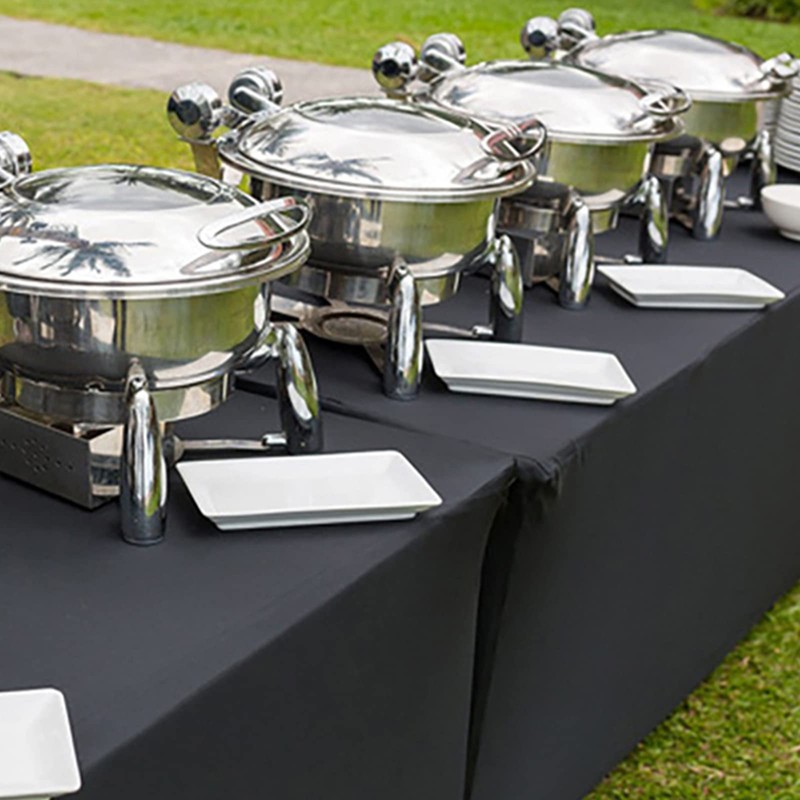 Dololoo Stretchable Tablecloths 6ft for Rectangle Tables with Open Back,