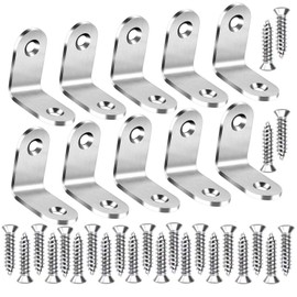 25 Pcs 90 Degree Right Angle Bracket Bracket 30mm x 30mm Stainless Steel Corner Bracket with 50 Screws for Fixing Shelves or Repair