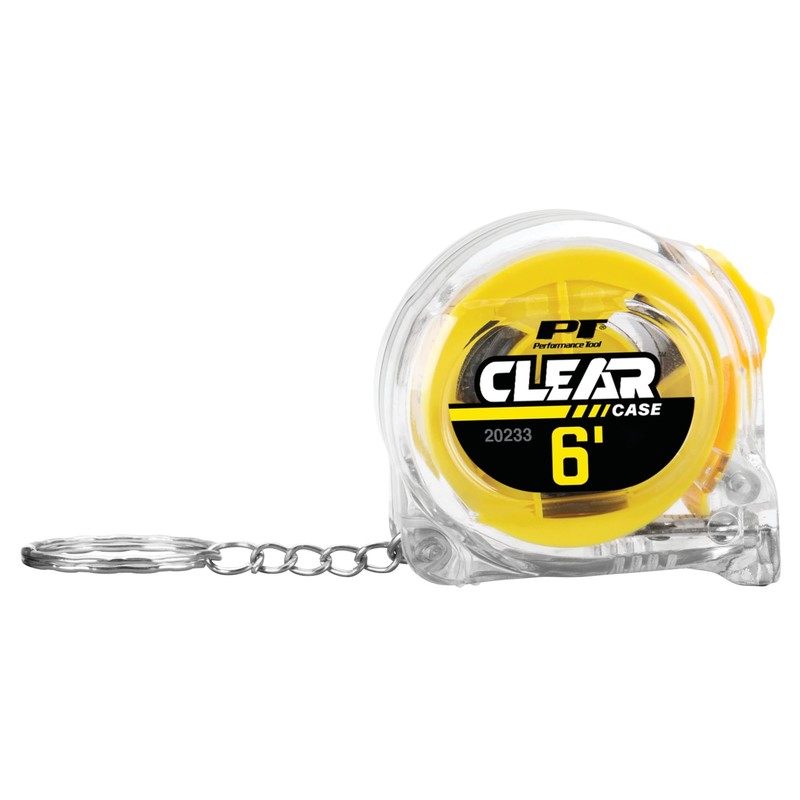 Performance Tool 20233 6' Clear Mini Tape Measure, SAE &