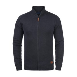 Blend Norman Men's Knitted Jacket, Fine Knit with Stand-Up Collar and Zip - Navy (70230) Plain, size: xxl