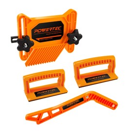POWERTEC Table Saw Push Block, Magnetic Push Stick & Featherboard - 4Pcs Table Saw Safety Accessories Fits Router Table, Bandsaw & Jointer, Woodworking Tools to Reduce Kickback (71552)