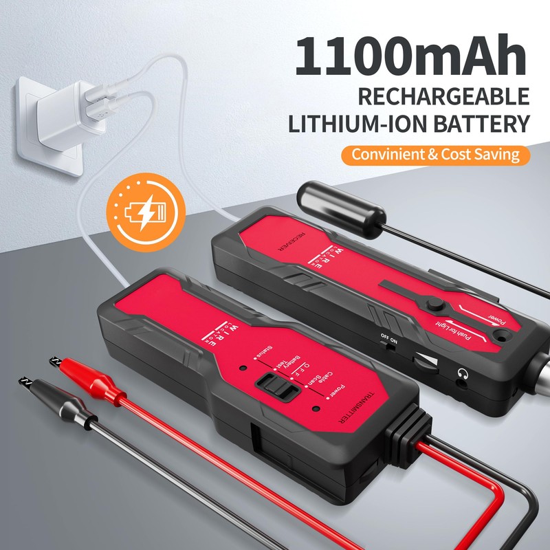RAINLEOTI Underground Wire Locator,Rechargeable Underground Cable Locator Buried Wire Locator