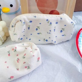 Wentoenapp Pink Floral Style Pencil Bag, Pen, Pencil and Marker Cases, Organizer, Cosmetic Makeup Storage Bag