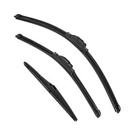 Front and Rear Wiper Blades, Premium Windshield Wiper Blades - Replacement for Dodge Journey 2009-2020 - Precision Fit, All-Weather Performance, J/U Hook - 24"+19"+12" (Pack of 3)