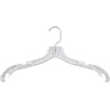 Clear Plastic Top Hanger with Rubber Non-Slip Shoulder Strips and