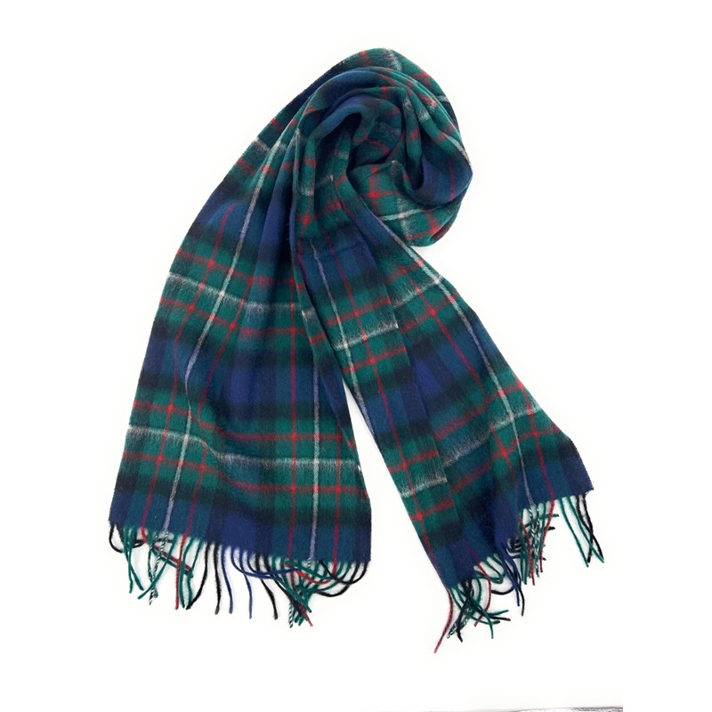 100% Soft Lambswool Clan Tartan Scarf Unisex 30cm x 180cm