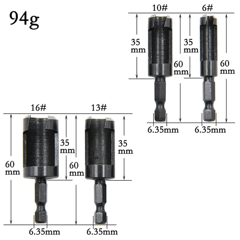 Eyech 8Pcs Wood Plug Cutter, Carbon Steel Straight and Taper