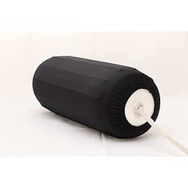 Bumper Buddies Boat Fender Cover (2 per pkg) Fits Taylor Made #1 (6"x 15") Center Rope Tube Marine Fender by Kansas Creations (Black)