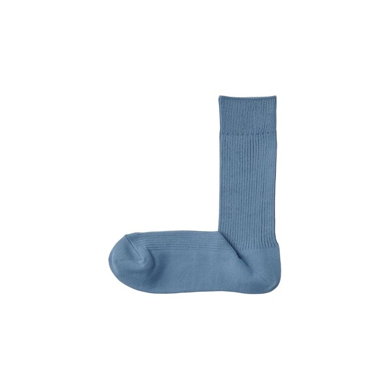 MUJI Men's Socks, Right Angle, Non-Slip, Ribbed Socks, Men's, blue
