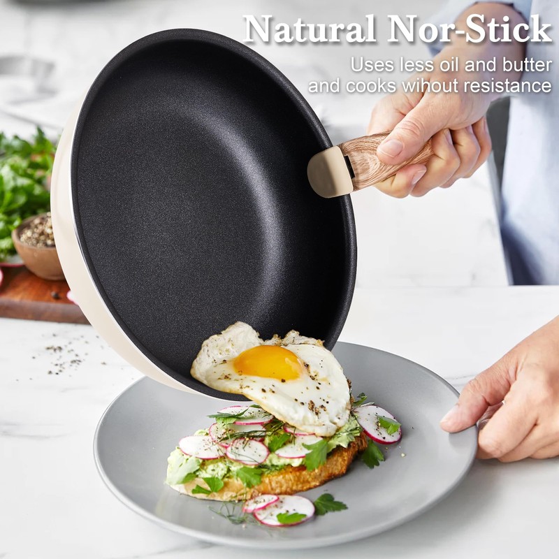 Pots and Pans Set Nonstick - YIIFEEO Stackable Camping Cookware