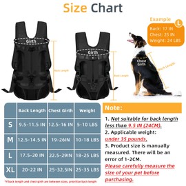 Dog Front Carrier Backpack, Dog Backpack Carrier Soft Pad, Pet Legs Out, Easy-Fit Dog Front Carrier for Small Medium Puppy, Hands Free Dog Carrier Adjustable for Cycling Hiking (Black, M)