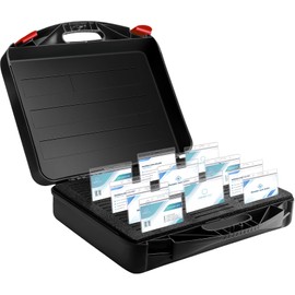 Thyle Name tag Organizer Storage Box Name Badge Holder Organizer Tray Holds 60 id Badge tag with 2 Click to Lock for Office School Business, 17.4 x 16.1 x 5.8 Inch(1 Pcs)