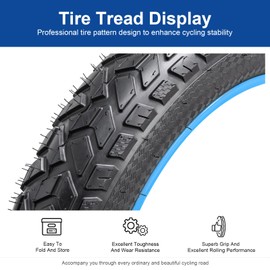 20x4.0 (102-406) Electric Bike Tire 20 inch Fat E-Bicycle tire Suitable for 20x4 20 X 4.0 MTB/E-Bike Folding Replacement All-Terrain Directional Tread Fat Bike Tire (Single)