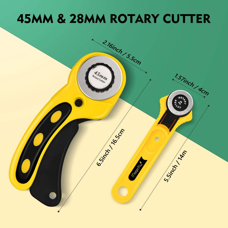 Magicfly Rotary Cutter Set, 45mm and 28mm Fabric Cutters Kit