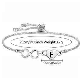 SAMORION Infinity Pendant Bracelets Letters Pattern Heart Delicate Women Jewelry for Her,Birthday Graduation 2025 Fashion Infinity Tennis Chain Bracelets Gift(E)