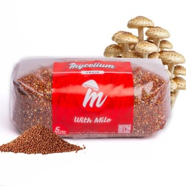 Mycelium 5 lb Milo Grain Spawn for Mushroom Cultivation | Sterilized Nutrient-Rich Bag with Self-Healing Injection Port – Ideal for Rapid Mycelium Colonization | Ready to Inoculate | Made in USA