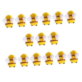 Operitacx 1 Satz Wollfilz Biene Bausätze Perlen Planke Schmilzt Bienenzeug Filzbälle Bienenwachs Reize Bienenartikel Mini Biene Figuren Balsam Plätzchen Biene Plüsch Yellow 15st