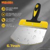 2PCS Stainless Steel Bucket Scoop, 6.7" Curved Contoured Blade Putty