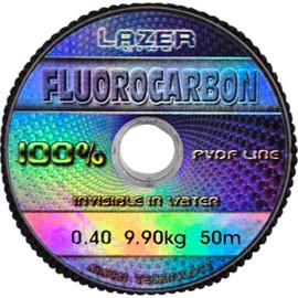 LAZER LINE Fluorocarbon Fishing Line 50 m Diameter 0.40 mm Test 9.9 kg - Transparent Leader Line for Pike Zander Perch Trout Carp - Fluorocarbon Leader - Predator Fishing Line - Fluorescent Carbon