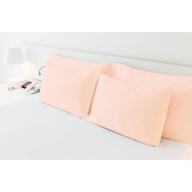 Cotton Delight Queen Pillow Cases Set of 4 Coral 100% Cotton Blend Premium Coral Cotton Pillowcases, Queen Pillowcase 20 x 30 inch, Soft & Silky Sateen Weave Bed Pillow Covers