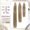 LaaVoo Real Hair Ponytail Extensions, Ombre Brown Hair Braid Extensions,