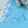 Lukiisoo 30pcs Swim Bracelet Gifts Bulk Blue Polymer Clay Beads
