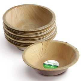 DISPOSABLE GREEN® | Round Bowls | Various Sizes | COMPOSTABLE, Biodegradable, Disposable Tableware, ECO Friendly | Stylish | Sturdy | PCS (100, 18.5 CM Round X 5 CM DEEP)