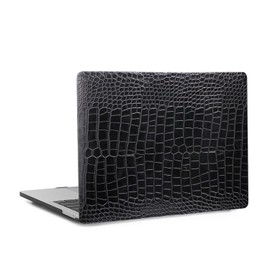FFBOFFC Hard Case Compatible with MacBook Pro 15 inch 2015 2014 2013 2012 Release Model A1398 with Retina Display, Leather Crocodile Print Laptop Shell Case Cover & Keyboard Skin, Black