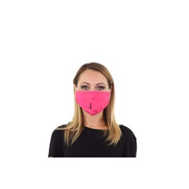 2 Pack Hot Pink Reusable Face Masks 3 Layer Cotton, Pocket for Filter, Nose Strip, Adjustable Ear Loops, Straw Hole