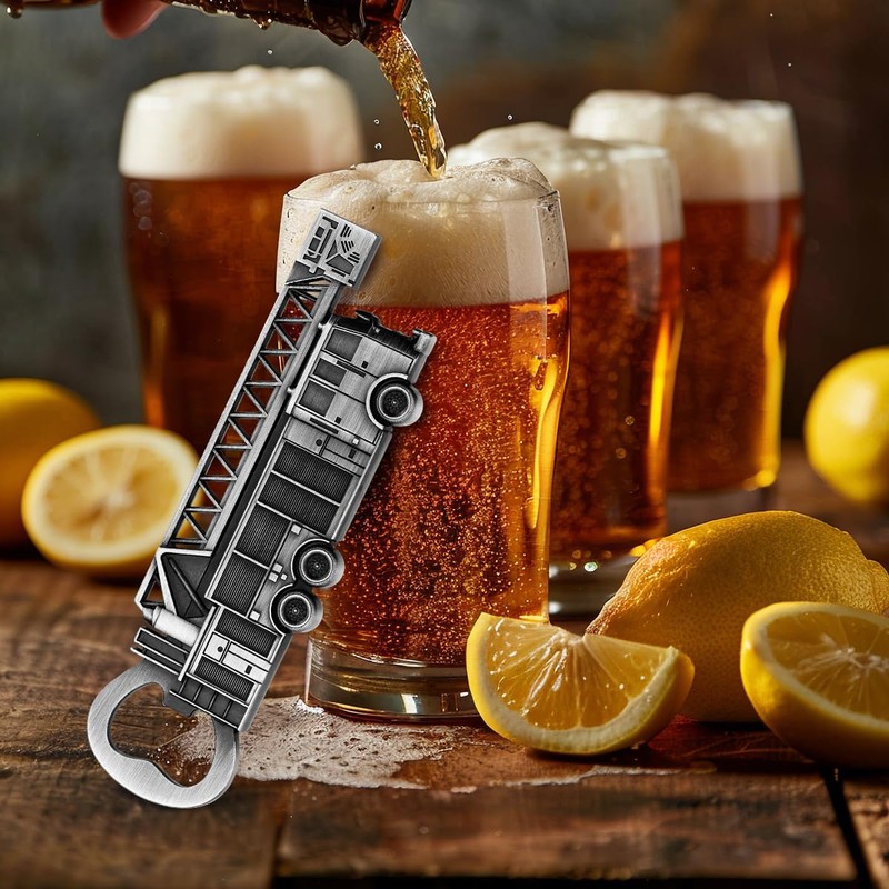 MR.BARWARE Fire Truck Bottle Opener, Cool Firefighter Gifts for Men,