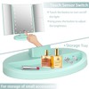 deweisn Tri-Fold Lighted Vanity Tabletop Mount Mirror with 21 LED