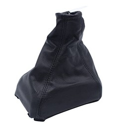 SHLPDFM Gear Stick Gaiter without Frame Accessories Genuine Leather Black for Opel Astra H 2004-2010