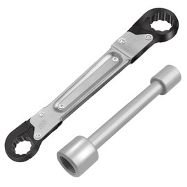 Plumbing Tools, Angle Stop Wrench Kit, Angle-on Wrench Professional Plumber Wrench Tools, Angle Stop Removal Tools for Installing New Compression Angle Stop and Removing the Compression Ring. Silver