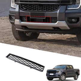 Car Front Bumper Grille Frame Cover Trim Compatible with Ford Ranger raptor 2023-2026 ，ABS Front Bumper Lower Grille Frame Panel Protective Cover Exterior Decorative Accessories (Black A)