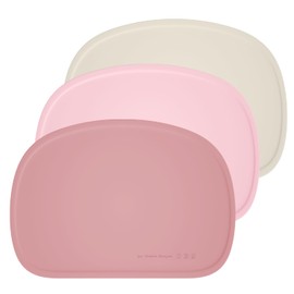 Cuddle Campus Set of 3 Silicone Placemats with Raised Edges for Kids,Toddlers,Babies, Non-Slip Dinning Table Mat, Baby Eating Mat, Food Mat Set-2