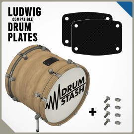 Drum Stash Ludwig Breakbeats Drums 3D Printed Bass Drum Masking Plate Set, Color Options - Silver