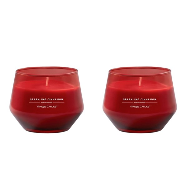 Yankee Candle Studio Candle with Essential Oils, Sparkling Cinnamon, 10
