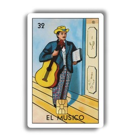 Loteria Custom Decal Credit Card Cover Vinyl Skin Sticker:_El Musico_Large Chip