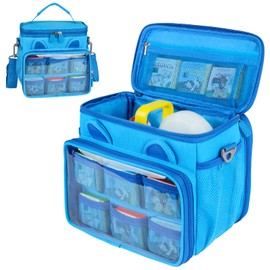 Jaffzora Carrying Case Compatible with Little Tikes Story Dream Machine Books Starter Set, Portable Cute Storage Bag for Storybook, Character & Accessories, Blue(Bag Only)